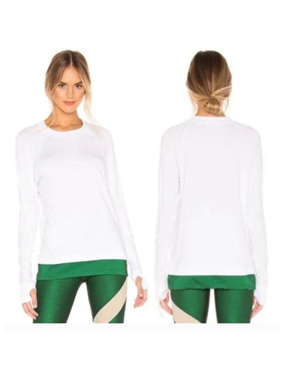 Koral Zoe Brisa Long Sleeve Top XS White/Green